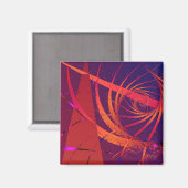 三角測量クール抽象芸術ファインアートフラクタル マグネット (正面/裏面)