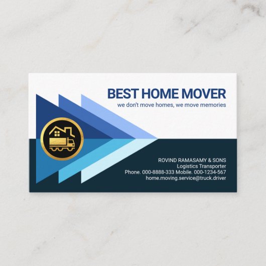 三角輸送トラック運搬車 名刺 (正面)