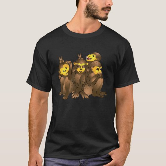 『三話賢い悪い猿』 Tシャツ (正面)