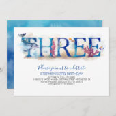 三誕生日招待状ザシードルフィン 招待状 (正面/裏面)