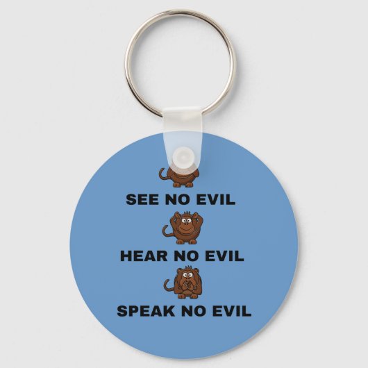 三賢いサルのキーチェーン キーホルダー (正面)