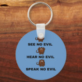 三賢いサルのキーチェーン キーホルダー (正面)