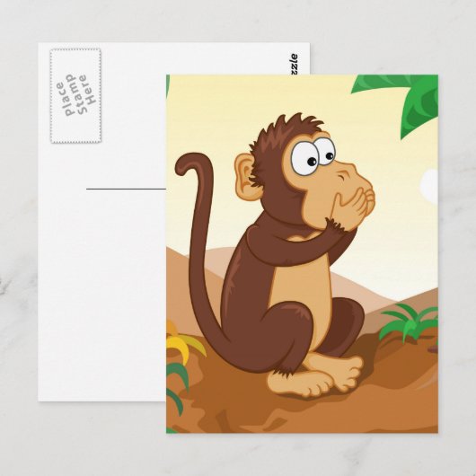 三賢いサル ポストカード (正面/裏面)