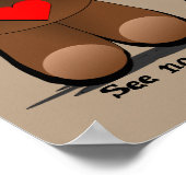 三賢いモンキーテディベアプリント ポスター (角)