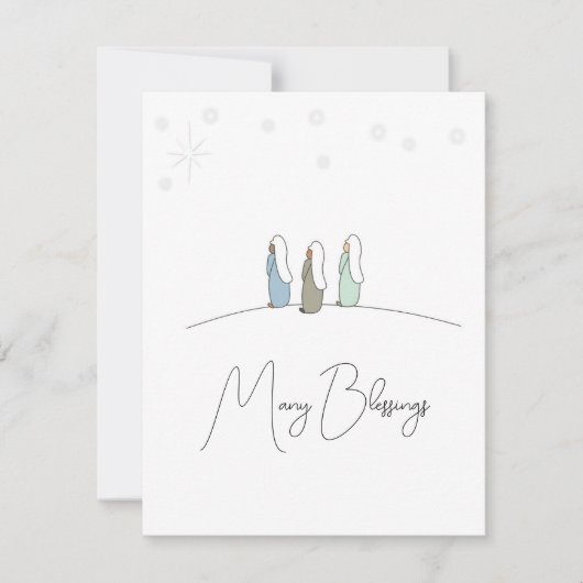 三賢い人クリスマス、フラット カード (正面)