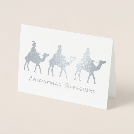 三賢い男性マギのクリスマス恵みホイルカード 箔カード (正面)