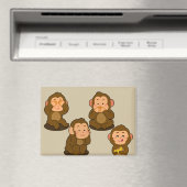 三賢のサルと普通のサル マグネット (インサイチュ (食洗機))