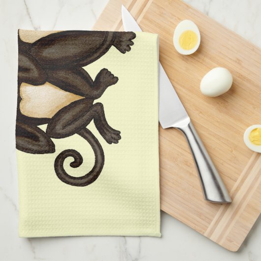 三賢のサル キッチンタオル (四つ折り)