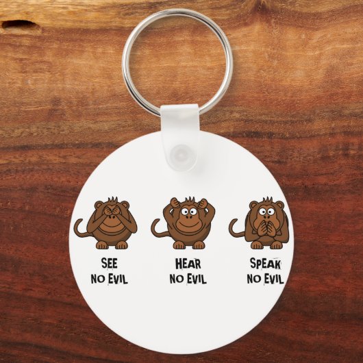 三賢のサル キーホルダー (正面)