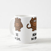 三賢のサル コーヒーマグカップ (正面左)