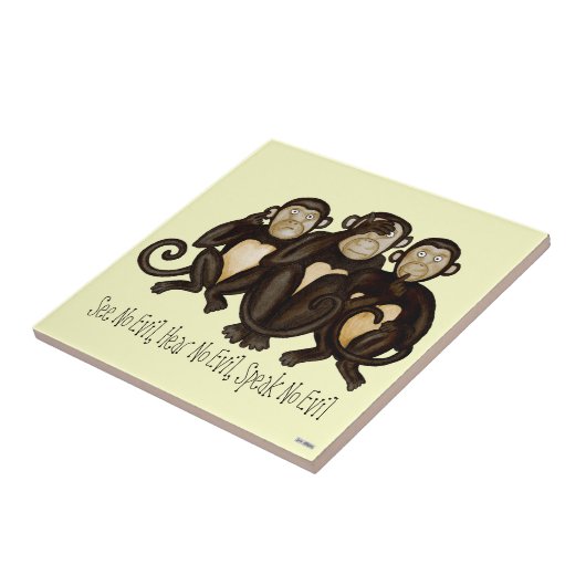 三賢のサル タイル (側面)