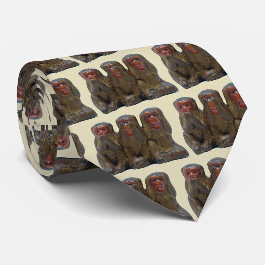 三賢のサル ネクタイ (ロール)