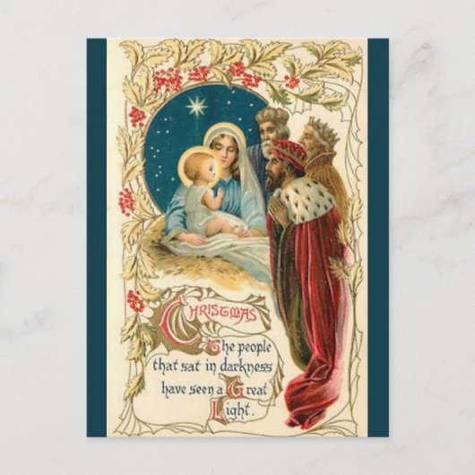 三賢人のクリスマスポストカードからの訪問 ポストカード (正面)