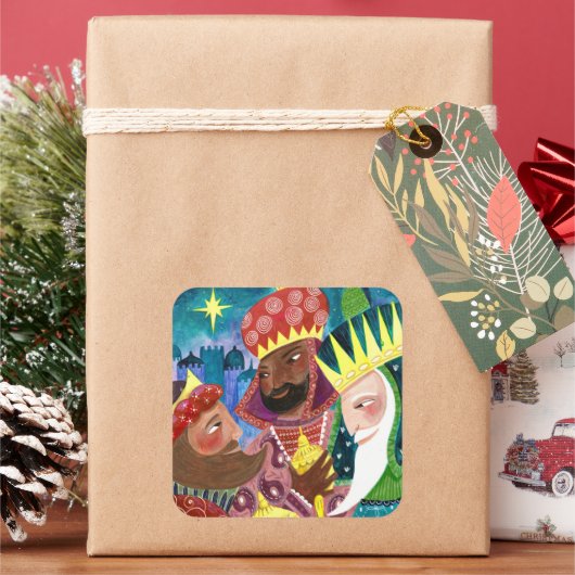 三賢人の宗教的なクリスマス・ホリデー スクエアシール (クリスマス)