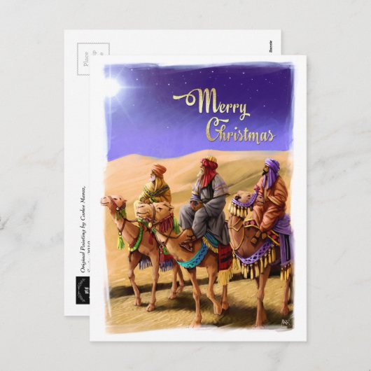 三賢人の絵画聖降誕祭はがき シーズンポストカード (正面/裏面)