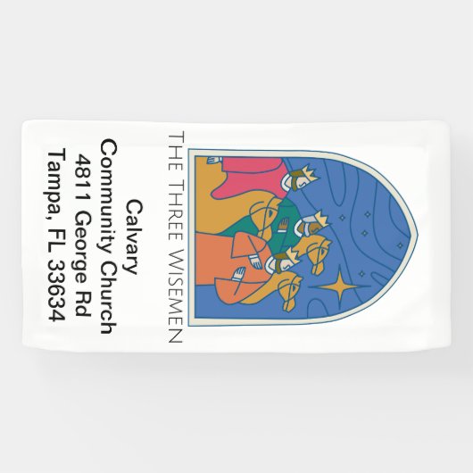 三賢人クリスマス教会のバナー 横断幕 (横)