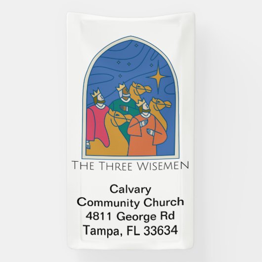 三賢人クリスマス教会のバナー 横断幕 (縦)