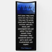 三賢人ブルースタークリスマスチャーチバナー 横断幕 (縦)