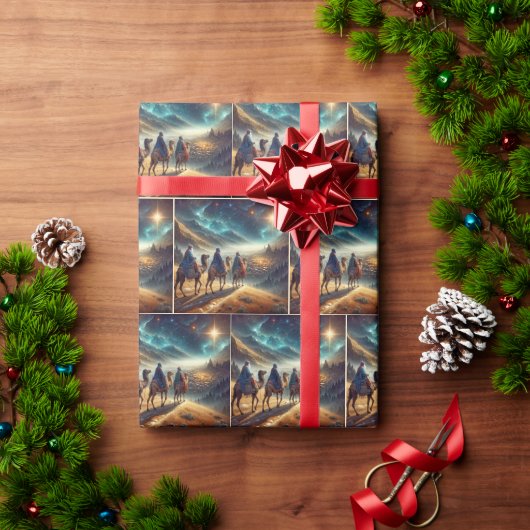 三賢人後を追の星 ラッピングペーパー (クリスマスギフト)