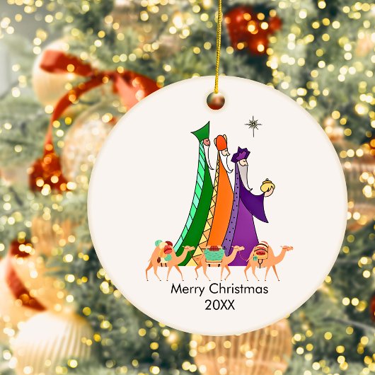 三賢人星メリークリスマス セラミックオーナメント