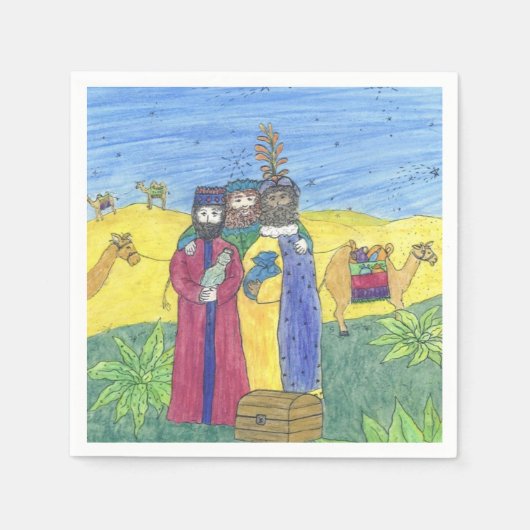 三賢人 スタンダードカクテルナプキン (正面)