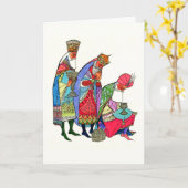 三賢者のクリスマス カード (黄色い花)