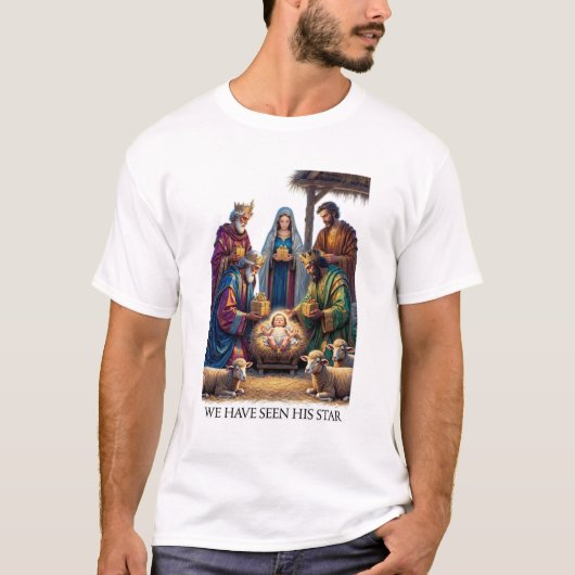 三賢者のTシャツ、崇拝のエピファニーアート Tシャツ (正面)