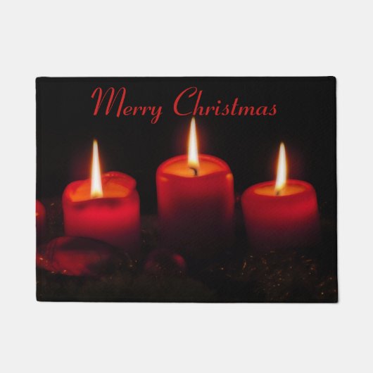 三赤クリスマスキャンドルの出現ゴーデテ日曜日 ドアマット (正面)