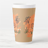 三輪の花ペイント見本 カフェラテマグ (正面)