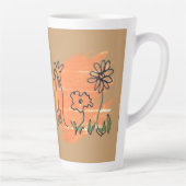 三輪の花ペイント見本 カフェラテマグ (右)