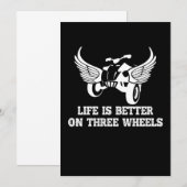 三輪バイクに乗れば人生はもっと楽しくなる ホイーラートライク ギフト 招待状 (正面/裏面)