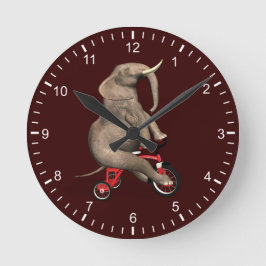 三輪車に乗った可愛い象 ラージ壁時計