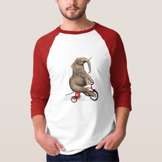 三輪車に乗った可愛い象 Tシャツ (正面)