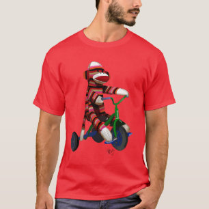 三輪車のソックス猿 Tシャツ