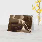 三輪車の子供手 カード (黄色い花)