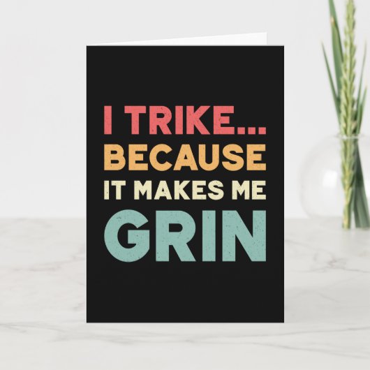 三輪車は私をニヤニヤわらせるから私を笑わせるヴィンテージ カード (正面)