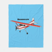 三輪車ギア航空漫画 フリースブランケット (正面)