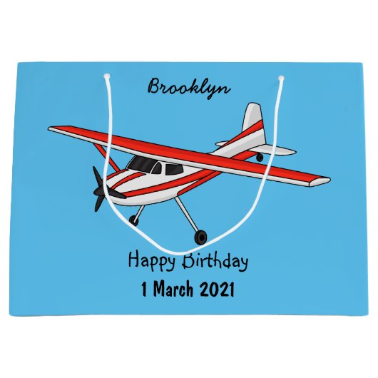 三輪車ギア航空漫画 ラージペーパーバッグ (正面)