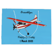 三輪車ギア航空漫画 ラージペーパーバッグ (裏面)