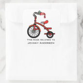 三輪車パーソナライズされた蔵書票シール スクエアシール (バッグ)