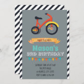 三輪車パーティの招待状 招待状 (正面/裏面)