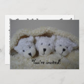 三連はベビーシャワーの招待を受ける 招待状 (正面/裏面)