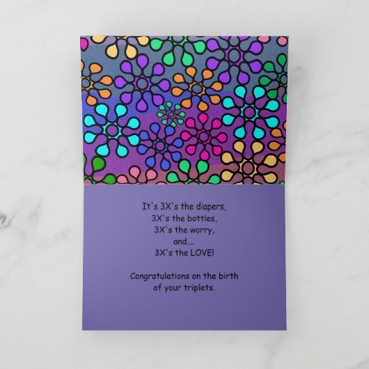 三連式挨拶カード カード (内部)