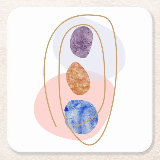 三連石 スクエアペーパーコースター (正面)