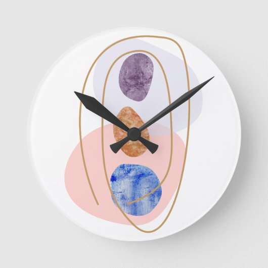 三連石 ラウンド壁時計 (正面)