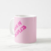 三連組の女の子のママ、やる気を起こさせる贈り物、ピンク コーヒーマグカップ (正面左)