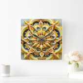 三進時計デザイン スクエア壁時計 (ホーム)