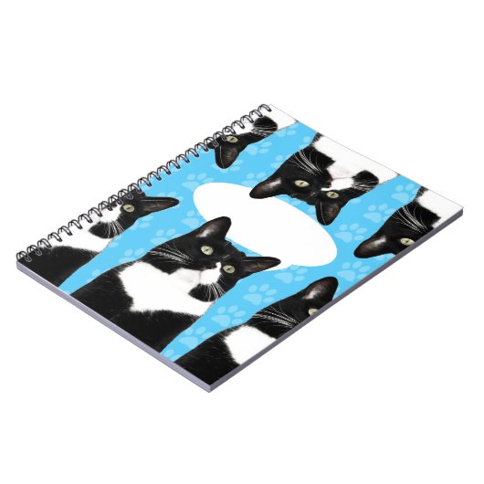 三重かわいい子猫おもしろい猫フォトアートを言う ノートブック (左側)