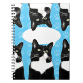 三重かわいい子猫おもしろい猫フォトアートを言う ノートブック (正面)