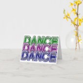 三重のダンスのネオンきらきら光るで空白のなメッセージカード カード (黄色い花)